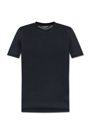 Dolce & Gabbana ★ ロゴ プリント クルーネック Tシャツ DOLCE & GABBANA T-shirt Maroon DG Logo Cotton Crew Neck Men
